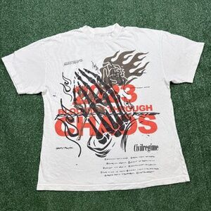 Civil Regime Blooming Through Chaos Graphic T Shirt Men's Size M White Tee